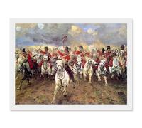 Artery8 Thompson Scotland Forever Battle Waterloo Painting Artwork Framed Wall Art Print A4 in White Artery8 White