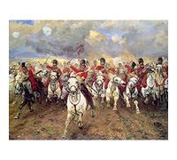 Artery8 Thompson Scotland Forever Battle Waterloo Painting Large XL Wall Art Canvas Print