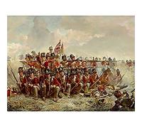 Artery8 Thompson The 28th Regiment At Quatre Bras Painting Art Print Canvas Premium Wall Decor Poster Mural