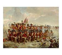 Artery8 Thompson The 28th Regiment At Quatre Bras Painting Premium Wall Art Canvas Print 18X24 Inch