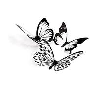 Artery8 Three Black White Butterflies Group Collage Photo Unframed Wall Art Print Poster Home Decor Premium