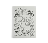 Artery8 Three Horses Ink Drawing Leo Gestel Canvas Wall Art Print in White | Size: W18" x H24" Artery8 White W18" x H24"