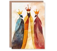 Artery8 Three Wise Men Kings Magi Bible Christmas Fun Gift Festive Xmas Card Artery8 Multicolor
