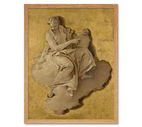 Artery8 Tiepolo Allegorical Figure Woman With Shield Mirror Art Print Framed Poster Wall Decor 12x16 inch