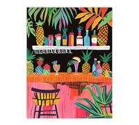 Artery8 Tiki Bar Tropical Pineapples Bold Colourful Kitchen Large Wall Art Poster Print Thick Paper 18X24 Inch