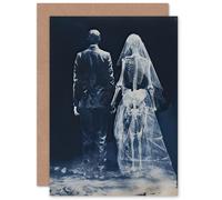 Artery8 Till Death Do Us Part Ghost Wedding Anniversary Valentines Greeting Card in Blue Artery8 Blue