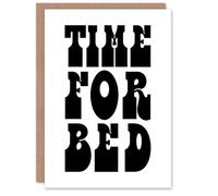 Artery8 Time For Bed Black And White Bold Modern Personalised Card