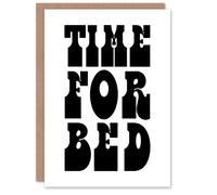 Artery8 Time For Bed Black & White Bold Modern Greeting Card Artery8 White
