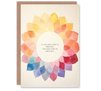 Artery8 Time to Breathe Time to Meditate Buddhist Mandala Spiritual Card in Orange Artery8 Orange