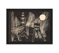 Artery8 Tinus Van Doorn Kitten Cat Jeroen On Yacht Artwork Framed Wall Art Print 18X24 Inch