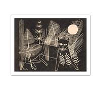 Artery8 Tinus Van Doorn Kitten Cat Jeroen On Yacht Artwork Framed Wall Art Print 18X24 Inch