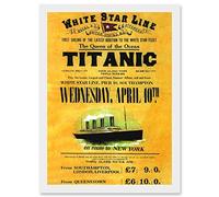 Artery8 Titanic Advertising Poster White Star Line Ocean Liner A4 Artwork Framed Wall Art Print