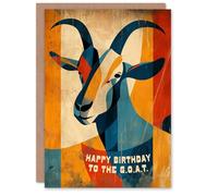 Artery8 To The GOAT Modern Abstract Greatest Of All Time For Him Or Her Art Birthday Personalised Card