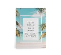 Artery8 Toes In Sand Sun On Face Beach Found Happy Place Canvas Wall Art Print | Size: W24" x H32" Artery8 Multicolor W24" x H32"