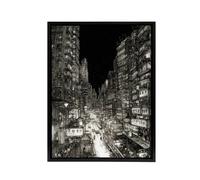 Artery8 Tokyo At Night Japan Cityscape Sketch Framed Canvas Wall Art Print in Black | Size: W18" x H24" Artery8 Black W18" x H24"