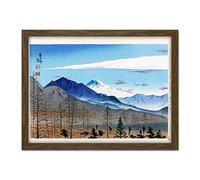 Artery8 Tomikichiro Vista Mount Fuji Kiyosato Station Japanese Artwork Framed Wall Art Print 18X24 Inch