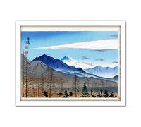 Artery8 Tomikichiro Vista Mount Fuji Kiyosato Station Japanese Artwork Framed Wall Art Print 18X24 Inch