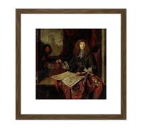 Artery8 Toorenvliet Portrait Carel Quina Knight Explorer 8X8 Inch Square Wooden Framed Wall Art Print Picture with Mount in Brown Artery8 Brown