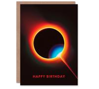 Artery8 Total Solar Eclipse Modern Moon Sun Ring Fire Blank For Him Or Her Art Birthday Card