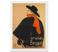 Toulouse Lautrec Aristide Bruant In His Cabaret Artwork Framed Wall Art Print A4 Artery8 White One Size