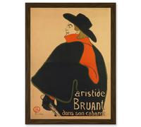 Toulouse Lautrec Aristide Bruant In His Cabaret Artwork Framed Wall Art Print A4 Artery8 Brown One Size