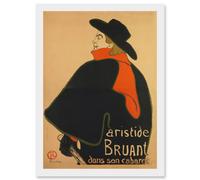 Toulouse Lautrec Aristide Bruant In His Cabaret Artwork Framed Wall Art Print A4 Artery8 White One Size