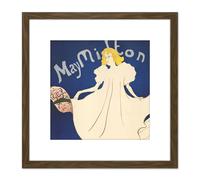 Artery8 Toulouse-Lautrec Ballet Dancer May Milton Painting 8X8 Inch Square Wooden Framed Wall Art Print Picture with Mount in Brown Artery8 Brown
