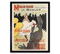 Artery8 Toulouse-Lautrec Dancer La Goulue Moulin Rouge Advert Art Print Framed Poster Wall Decor 12x16 inch
