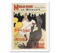 Artery8 Toulouse-Lautrec Dancer La Goulue Moulin Rouge Advert Art Print Framed Poster Wall Decor 12x16 inch