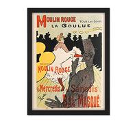 Artery8 Toulouse-Lautrec Dancer La Goulue Moulin Rouge Advert Artwork Framed Wall Art Print 18X24 Inch