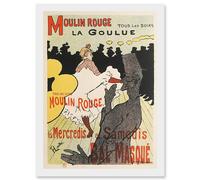 Toulouse-Lautrec Dancer La Goulue Moulin Rouge Vintage French Advert Artwork Framed Wall Art Print A4 Artery8 White One Size