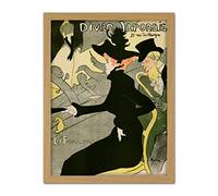 Artery8 Toulouse_Lautrec Divan Japonais Cafe Avril Guilbert Advert Artwork Framed Wall Art Print 18X24 Inch