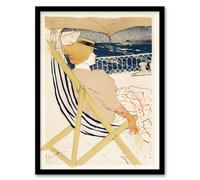 Artery8 Toulouse Lautrec Framed Wall Art Print Ocean Cruise Passenger - A4 Size