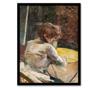 Artery8 Toulouse Lautrec Framed Wall Art Print Waiting at the Studio in Brown | Size: A4 Artery8 Brown A4