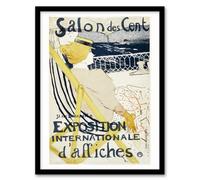 Artery8 Toulouse Lautrec Framed Wall Art Salon Des Cent Exhibition Advert - A4 Size