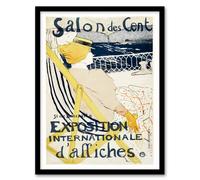 Artery8 Toulouse Lautrec Framed Wall Art Salon Des Cent Exhibition Advert - A4 Size