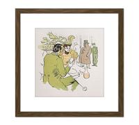 Artery8 Toulouse-Lautrec Snobbery Painting 8X8 Inch Square Wooden Framed Wall Art Print Picture with Mount in Brown Artery8 Brown
