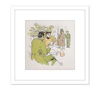 Artery8 Toulouse-Lautrec Snobbery Painting 8X8 Inch Square Wooden Framed Wall Art Print Picture with Mount in White Artery8 White