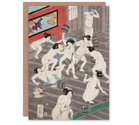Artery8 Toyohara Kunichika Japanese Art Card Fight In Women's Public Bath