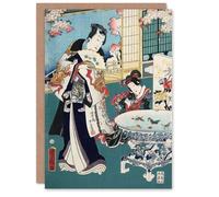 Artery8 Toyohara Kunichika Japanese Art Card Spring Outing in a Villa
