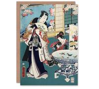 Artery8 Toyohara Kunichika Japanese Art Card Spring Outing in a Villa