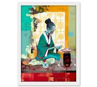 Artery8 Traditional Japanese Tea Ceremony Scene Artwork Framed A3 Wall Art Print