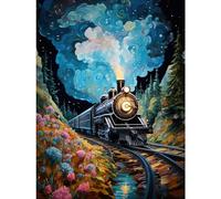 Artery8 Train Ride to Imagination Land Conceptual Art Oil Painting Dream Journey Railroad Extra Large XL Wall Art Poster Print