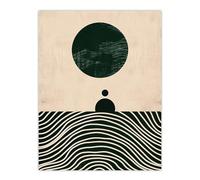 Artery8 Tranquil Green Sea Abstract Calm Bauhaus Design For Living Room Large Wall Art Poster Print Thick Paper 18X24 Inch