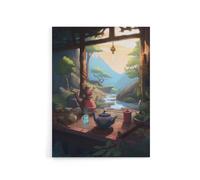 Artery8 Tranquil Japanese Tea Ceremony In Nature Canvas Wall Art Print | Size: W12" x H16" Artery8 Multicolor W12" x H16"