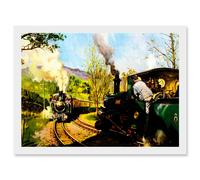 Transport Steam Train Ffestiniog Railway Wales A4 Artwork Framed Wall Art Print Artery8 White One Size