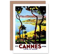 Artery8 Travel Cannes Cote D'Azur Beach Film Festival Francead Greetings Card Artery8 Multicolor