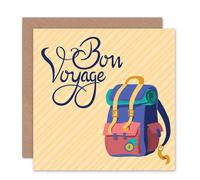 Artery8 Travel Leaving Bon Voyage Goodbye Card Artery8 Multicolor