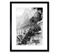 Artery8 Travel Memorabilia Train Crash Montparnasse Paris Framed Wall Art Print