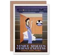 Artery8 Travel Rail Train Orient Express Venice London Paris Greetings Card Artery8 Multicolor